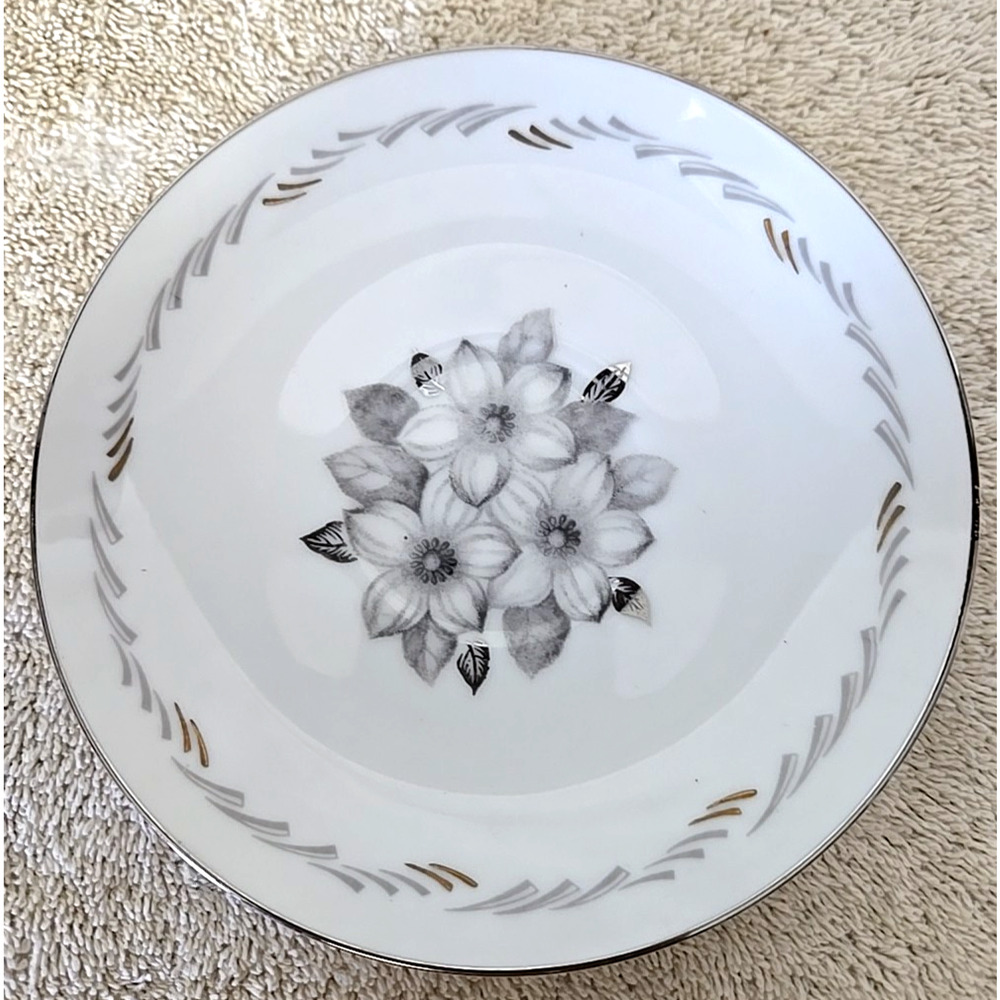 Narumi Bone China Dessert Plate White Flower Silver Trim Replacement Pieces